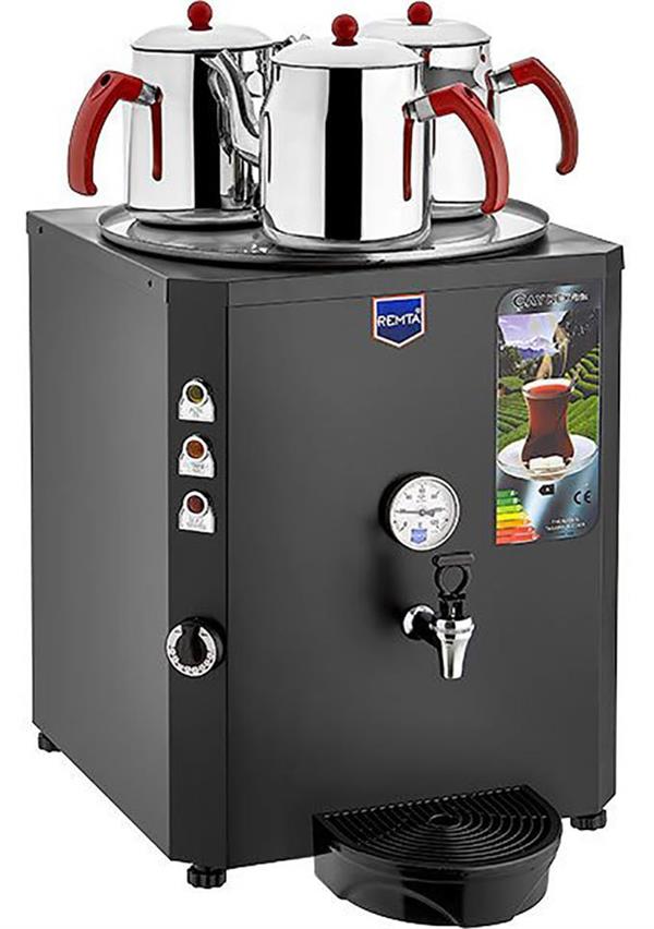 3 Demlikli Jumbo Çay Kazanı Makinesi 40 lt Şamandıralı (Şebekeden Su Alma) DE10T