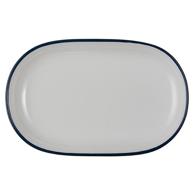 Modest Navy Oval Kayık Tabak 28 cm