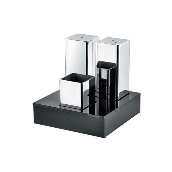 Pleksi Stand Kare 3lü Tuzluk Takımı