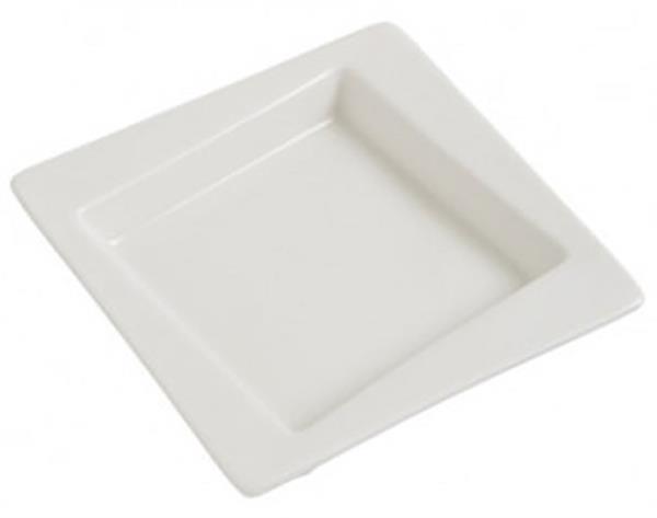 Porselen Micro Minimal Kare Tabak Beyaz