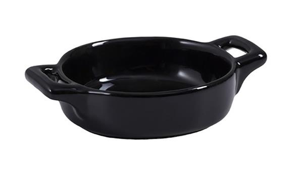 Porselen Micro Minimal Kulplu Kase Siyah